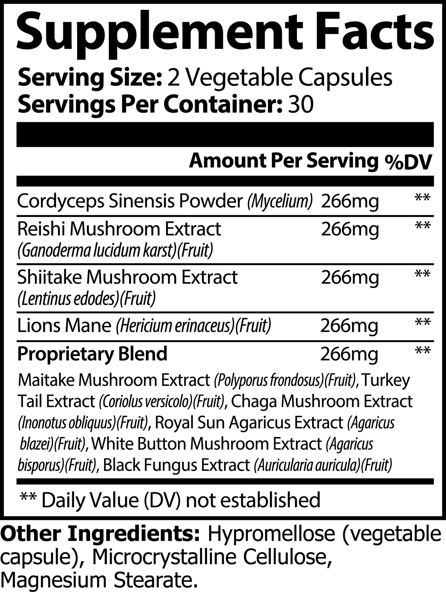 Rah Vegan Mushroom Complex 10 X