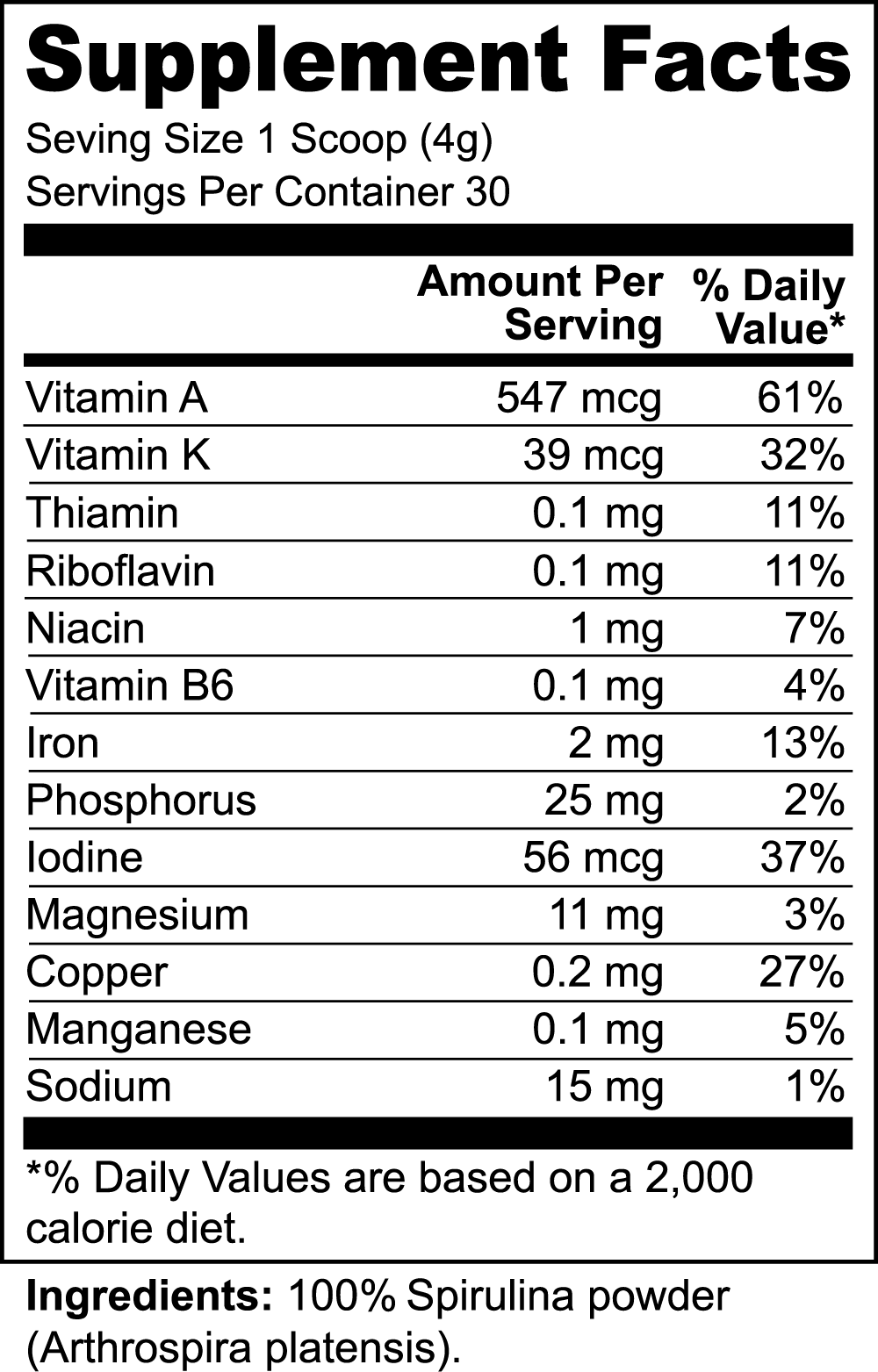 Rah Vegan Organic Spirulina Powder
